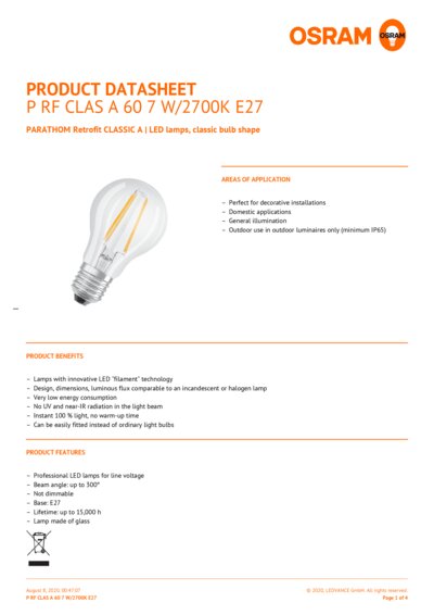 PARATHOM CLASSIC A