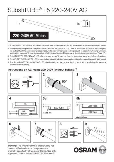 Osram shop substitube connected