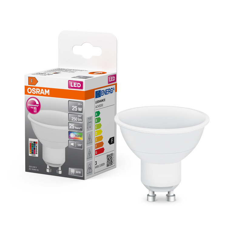 LED Retrofit RGBW lamps with remote control