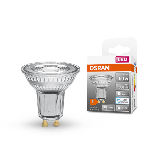 LED Star PAR16 50 36° 4.3W 865 GU10 Scatto combinato = Scatto Product Beauty + immagine della confezione
