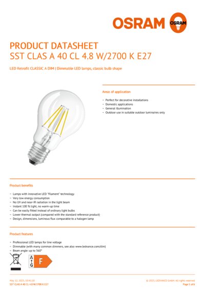 LED Retrofit CLASSIC A DIM