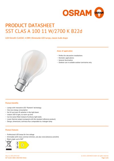LED Retrofit CLASSIC A DIM