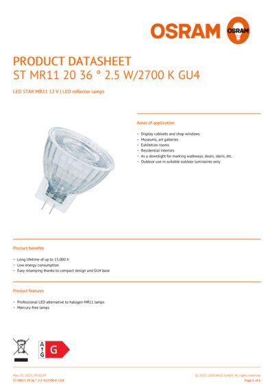 Osram led star mr11 on sale