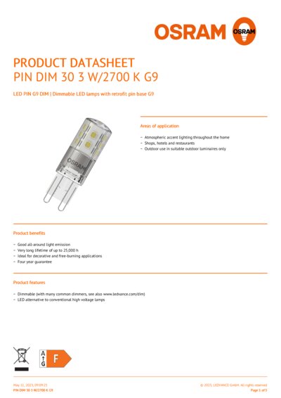 LED PIN G9 DIM