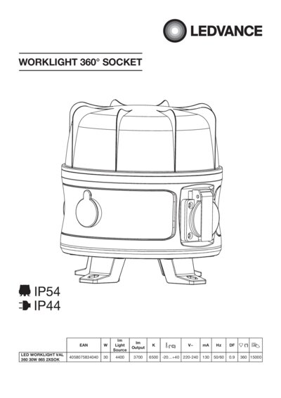 WORKLIGHT VALUE 360° SOCKET