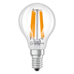 LED Classic P 60 Filament Energy efficiency class A S 3.8W 827 Clear E14 white, upright, LEDVANCE logo (thumbnail)