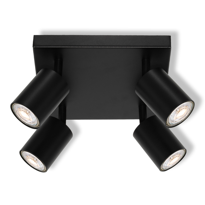 LED SPOT ELEMENTAL 4XGU10 PLATE BLACK