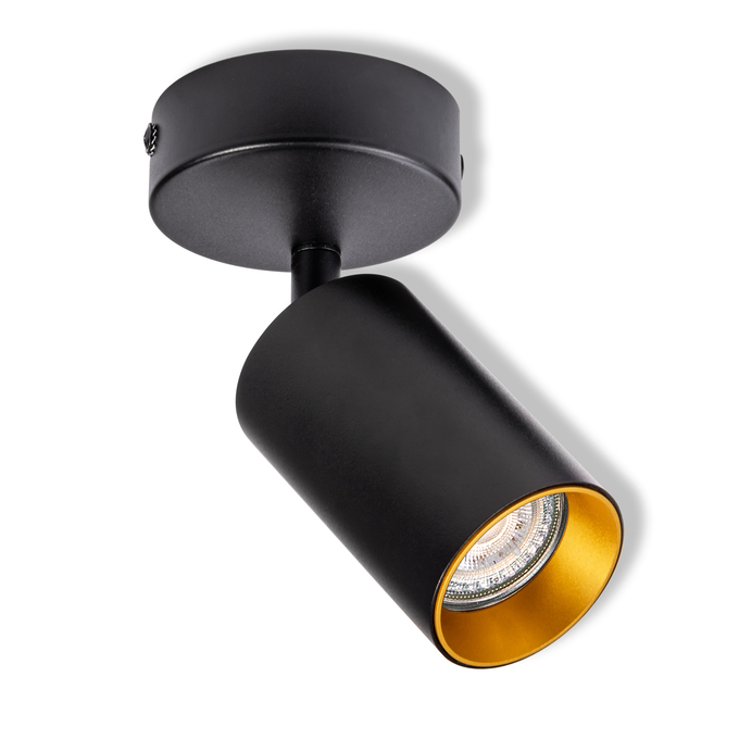 LED SPOT ETERNAL BLACK AND GOLD 1XGU10 ROUND