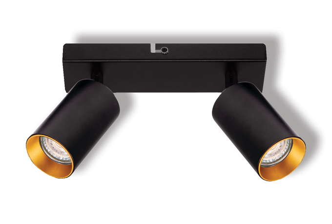 LED SPOT ETERNAL BLACK AND GOLD 2XGU10