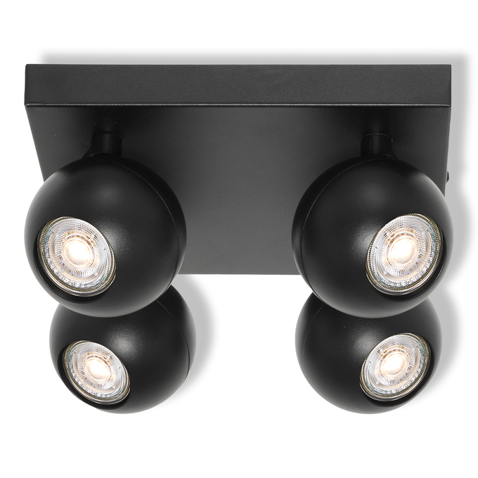 LED SPOT SPHERAL BLACK 4XGU10 PLATE