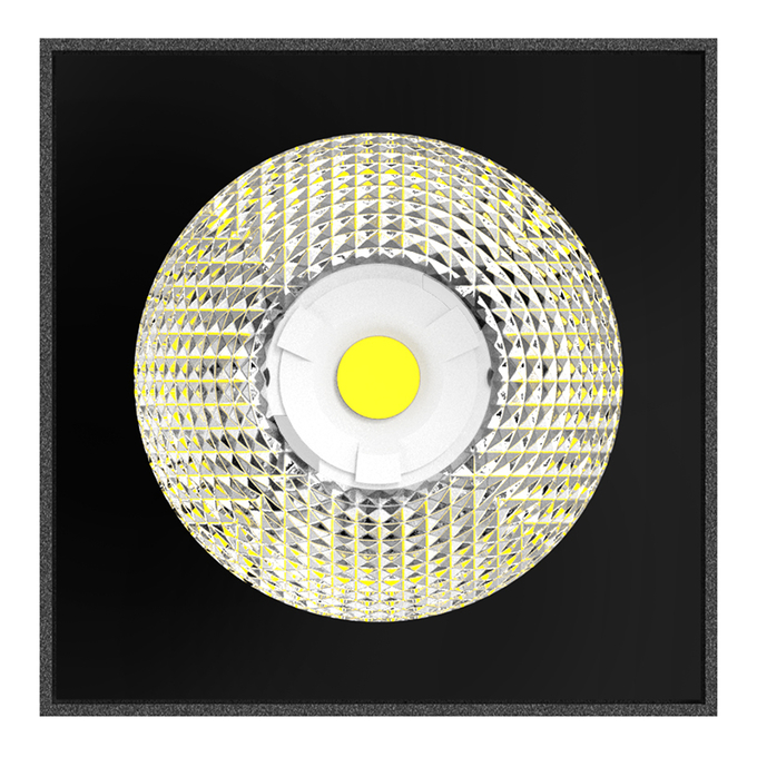 Ceiling Square 7W 840 SYM60 BK white, bottom view