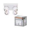 LED SPOT SPHERAL WHITE 4XGU10 PLATE Kombinált felvétel = Szép kép a termékről + kép a csomagolásról (thumbnail)