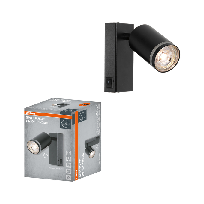 LED SPOT PULSE BLACK 1XGU10 ON/OFF Kombinirani snimak = Slika proizvoda + slika pakiranja