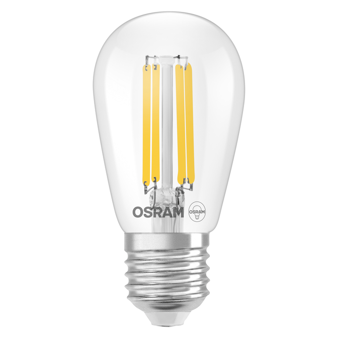 LED Superstar Mini Edison ST45 40 Filament DIM 3.4W 827 Clear E27 white, upright, OSRAM logo