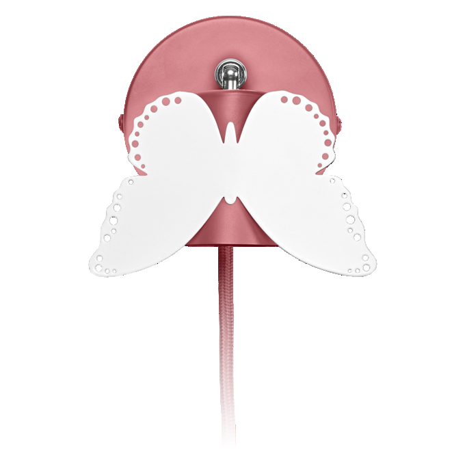 Wall Butterfly E27 Pink EU Plug white, upright, alternat