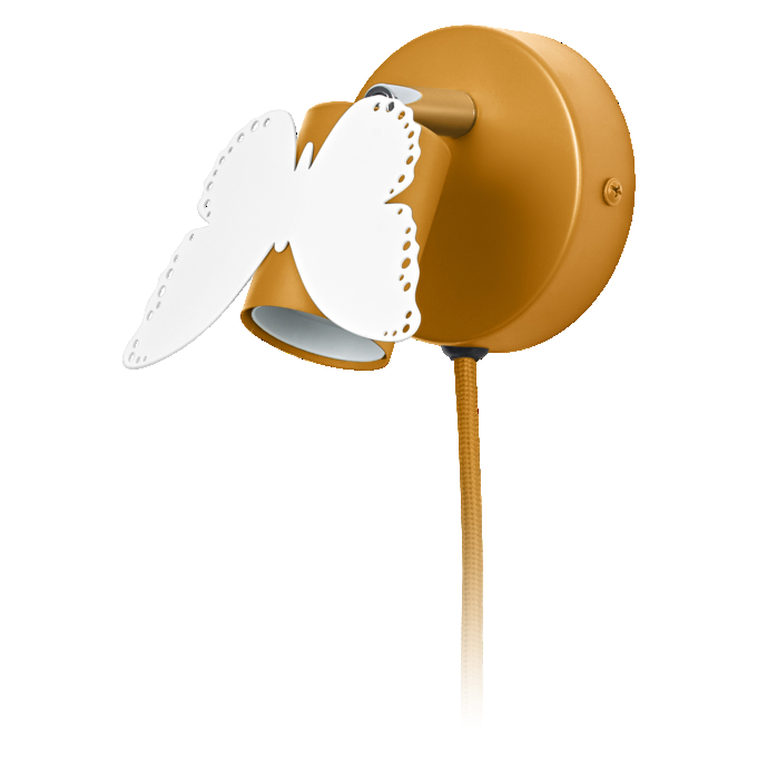 Wall Butterfly E27 Yellow EU Plug