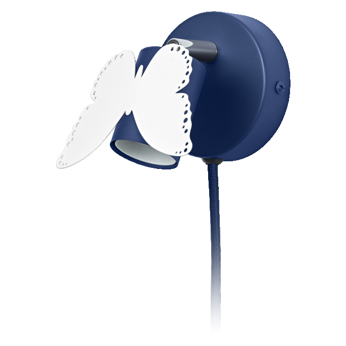 Wall Butterfly E27 Blue EU Plug