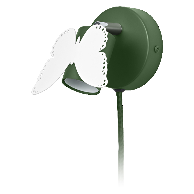 Wall Butterfly E27 Green EU Plug