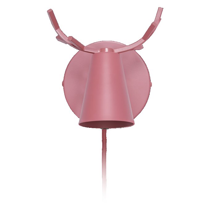 Wall Deer E14 Pink EU Plug white, upright, alternat