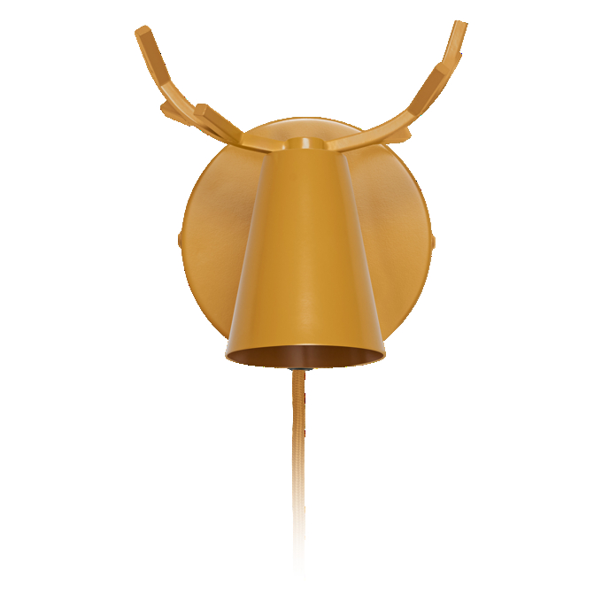 Wall Deer E14 Yellow EU Plug white, upright, alternat