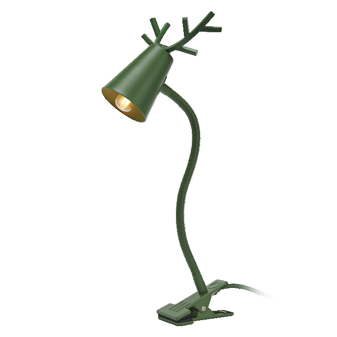 Clip Deer Flex E14 Green EU Plug white, upright, sw. on