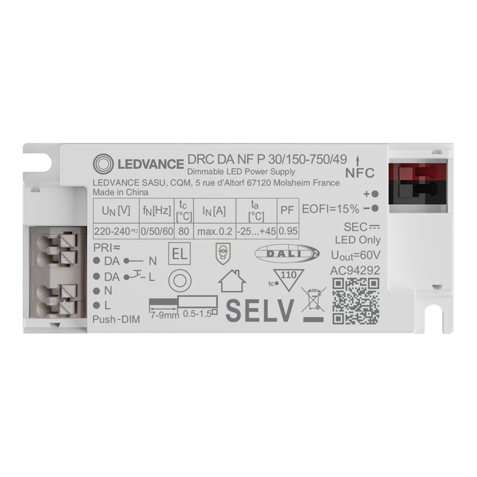 DRC DALI NFC P 30/150-750/49 OEM white, upright