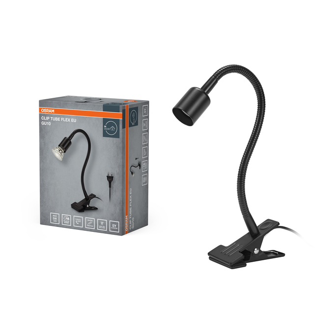 Clip Tube Flex GU10 Black EU Plug