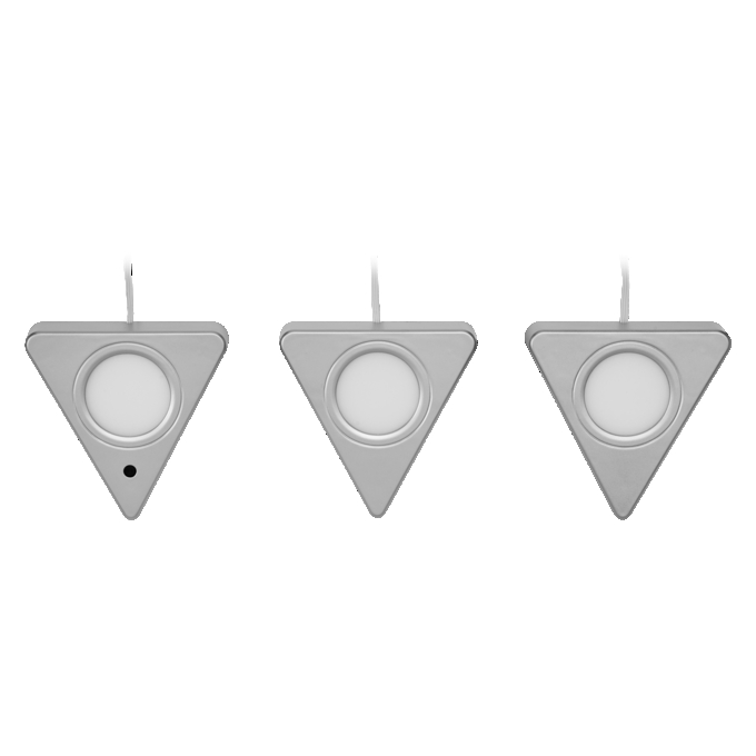 Undercabinet Triangle 11.5W CCT DIM Silver white, upright, alternat