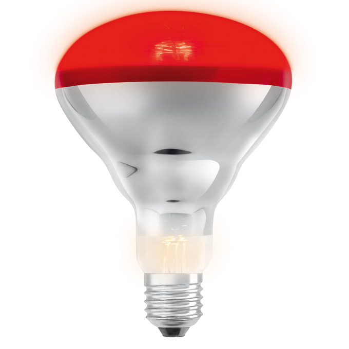 Infrared BR40 250W 240V E27 RED white, upright, sw. on