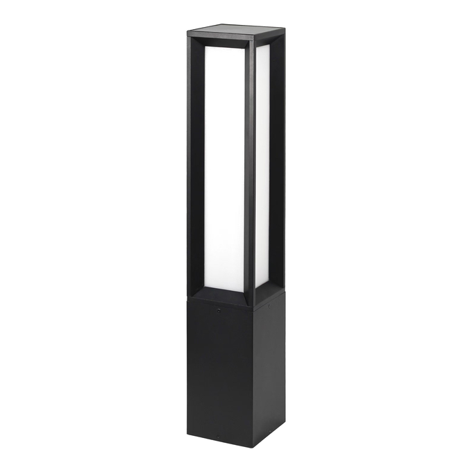Bollard Square Diffused 0.6m 20W  830 MS Black