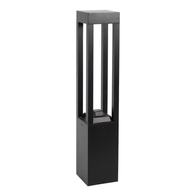 Bollard Square Clear 0.6m 18W  830 MS Black