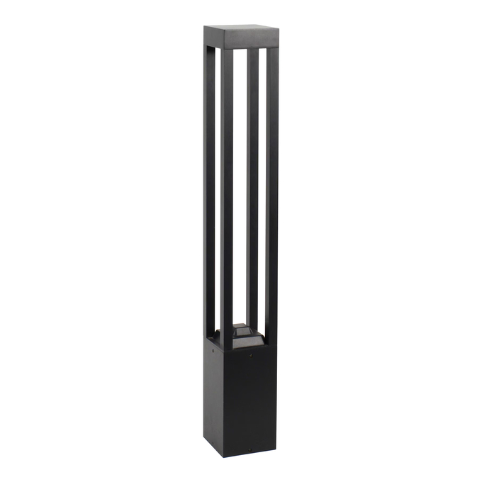 Bollard Square Clear 0.9m 18W  830 MS Black