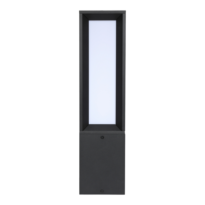 Bollard Square Diffused 0.6m 20W  830 MS Black white, upright