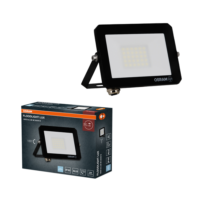 FLOODLIGHT LUX 20W 865 BLACK Kombinirani snimak = Slika proizvoda + slika pakiranja