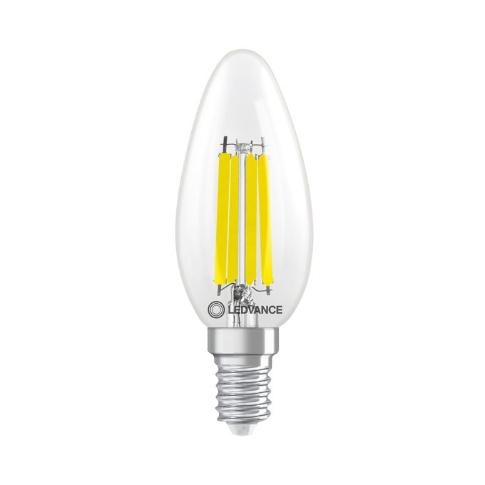 LED Classic B 60 Filament DIM P 5.9W 840 Clear E14 white, upright, LEDVANCE logo