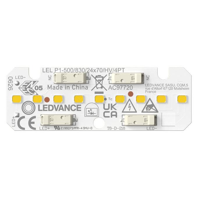 LEL P1 -500/830/24X70/HV/4PT white, horizontal