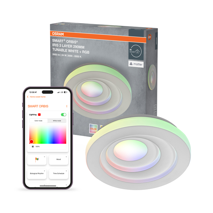SMART+ MATTER Ceiling Iris 3 layers 290 mm 24W White Multicolour Kombinirani snimak = Slika proizvoda + slika pakiranja
