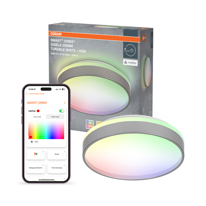 SMART+ MATTER Ceiling Gisela 300 mm 16W Silver Multicolour Kombinirani snimak = Slika proizvoda + slika pakiranja