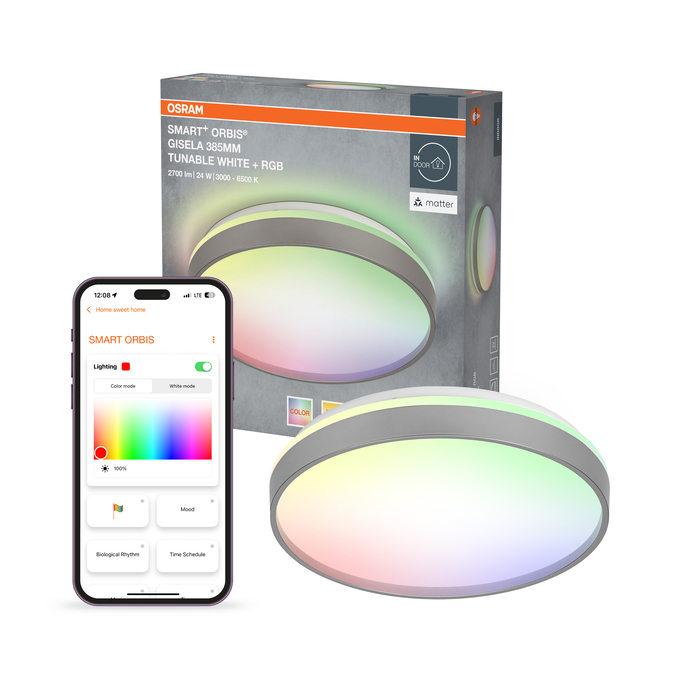 SMART+ MATTER Ceiling Gisela 385 mm 24W Silver Multicolour Kombinirani snimak = Slika proizvoda + slika pakiranja