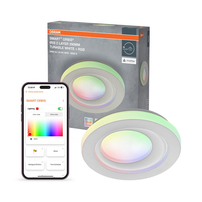 SMART+ MATTER Ceiling Iris 2 layers 290 mm 24W White Multicolour Kombinirani snimak = Slika proizvoda + slika pakiranja