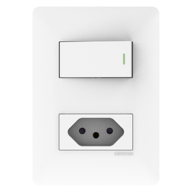 CONJUNTO INTERRUPTOR SIMPLES + TOMADA 10A