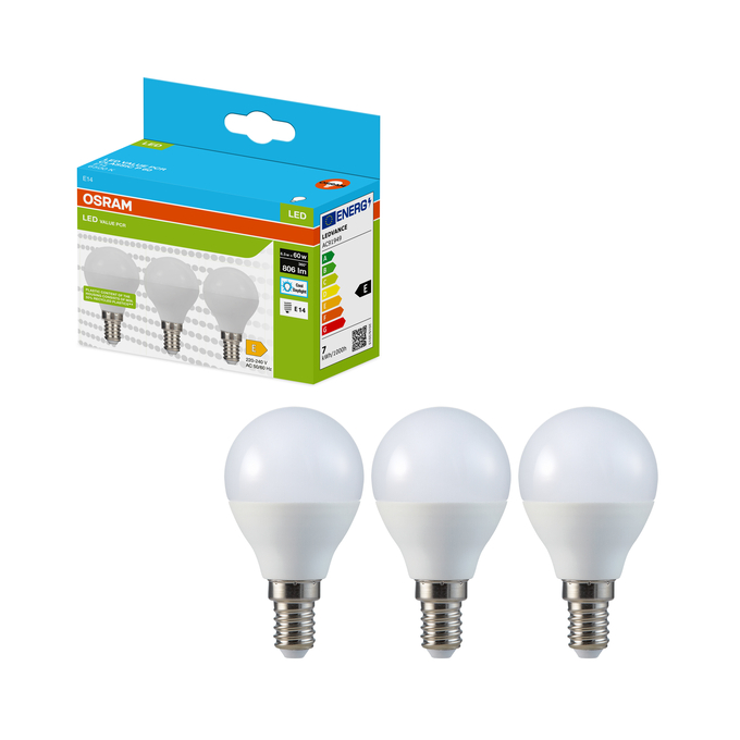LED Recycled Plastic Classic P 60 6.5W/6500K E14 Fotografie combinată = Fotografiede prezentare + Imagine cu ambalaj