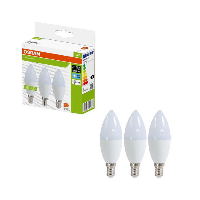 LED Recycled Plastic Classic B 60 7.5W/4000K E14 Kombinirani snimak = Slika proizvoda + slika pakiranja
