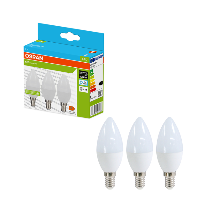 LED Recycled Plastic Classic B 40 4.9W/6500K E14 Kombinirani snimak = Slika proizvoda + slika pakiranja