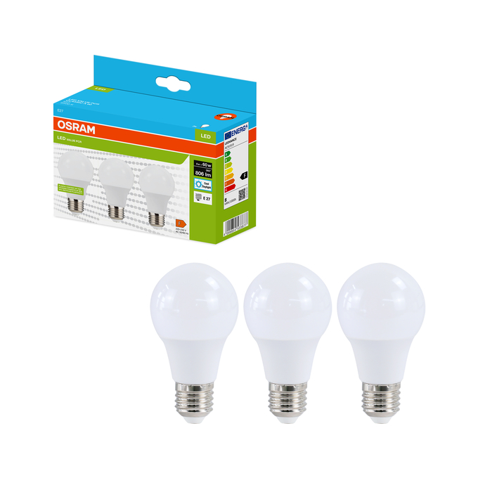 LED Recycled Plastic Classic A 60 8W/6500K E27 Fotografie combinată = Fotografiede prezentare + Imagine cu ambalaj