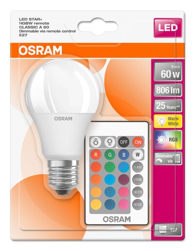 Osram led star+ rgbw remote classic a 60 outlet