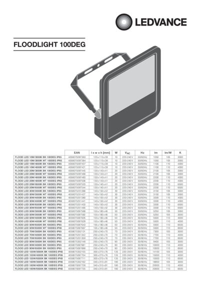 Ledvance online floodlight 100deg