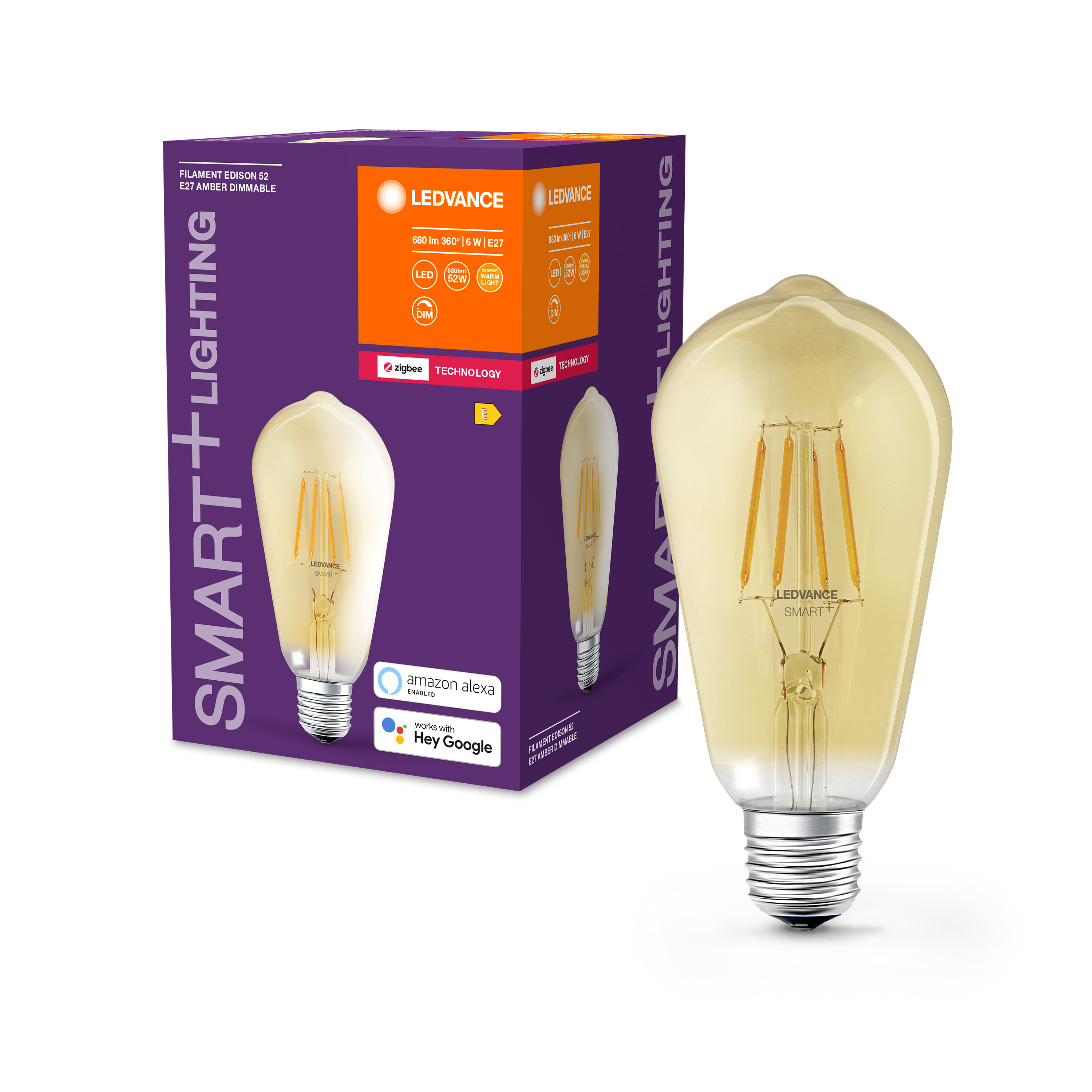 Osram SMART+ Filament Edison Dimmable Bombilla inteligente Bluetooth  Transparente 5,5 W