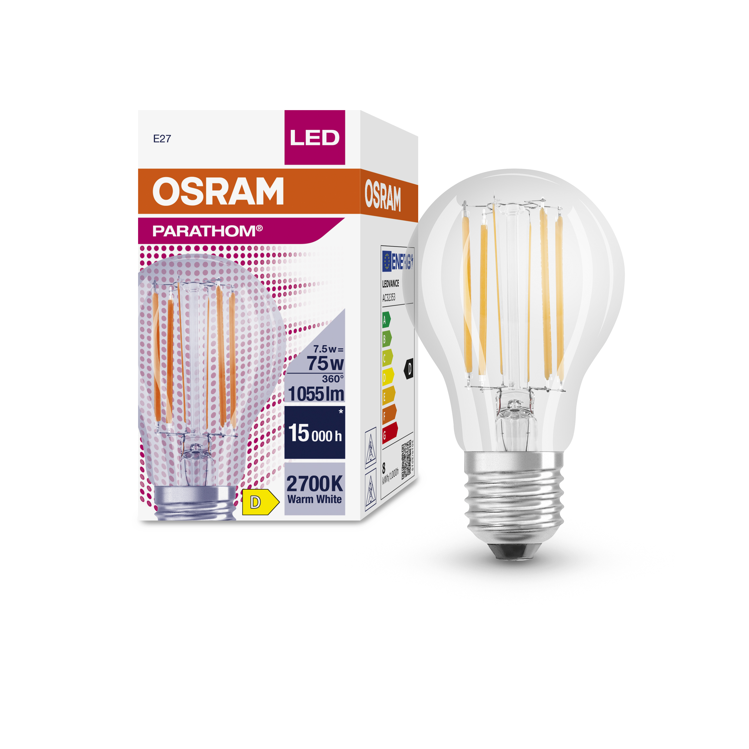 Ampoule LED Dimmable E27 20W 2452 lm A70 OSRAM Parathom Classic  4058075594241 - Ledkia