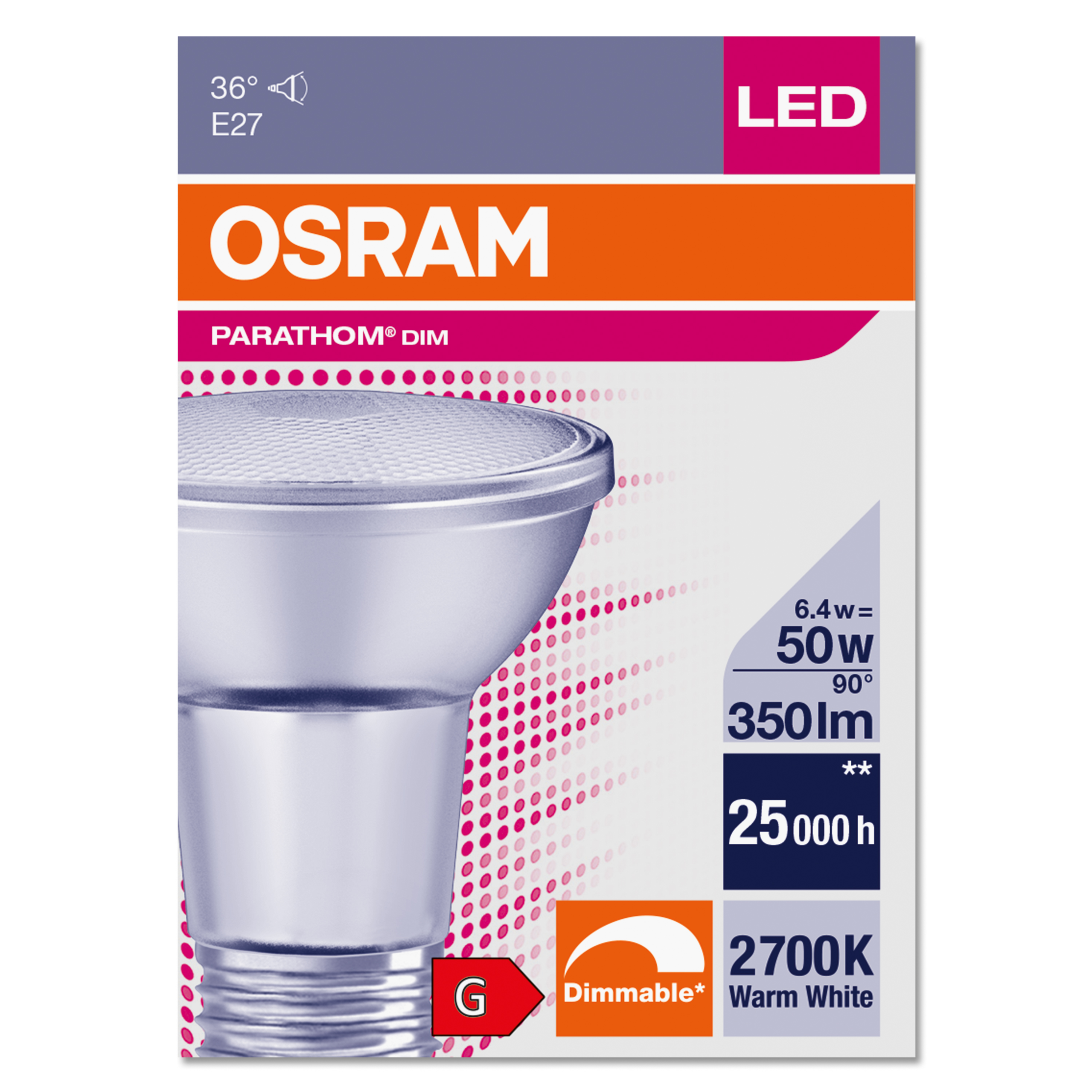 Osram parathom e27 par20 best sale 5w 927 36d